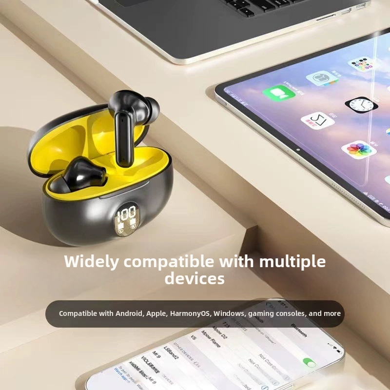 Bluetooth slušalice s digitalnim zaslonom, aktivna eliminacija buke, niska latencija, više od 8 sati trajanja baterije, IPX4 vodootpornost (Bluetooth 5.3)