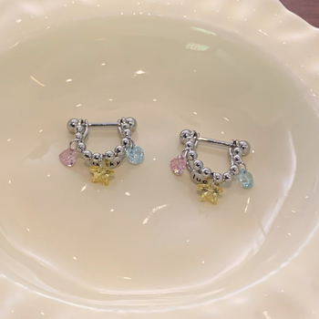 Nerezové oceľové náušnice, Geometrický tvar, osadený zirkónom, technika vsadenia