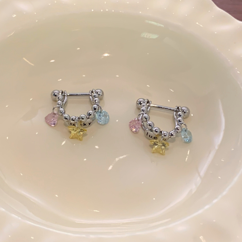 Nerezové oceľové náušnice, Geometrický tvar, osadený zirkónom, technika vsadenia