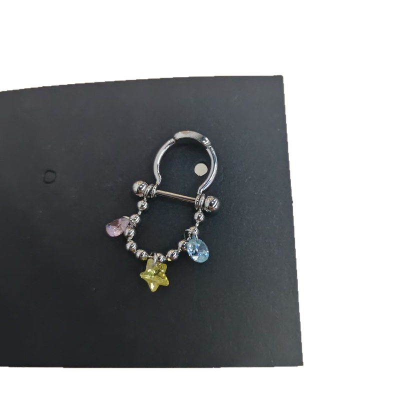 Nerezové oceľové náušnice, Geometrický tvar, osadený zirkónom, technika vsadenia