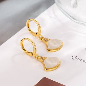 Cercei pentru femei, cupru, lux, finisaj diamantat, toamnă 2024