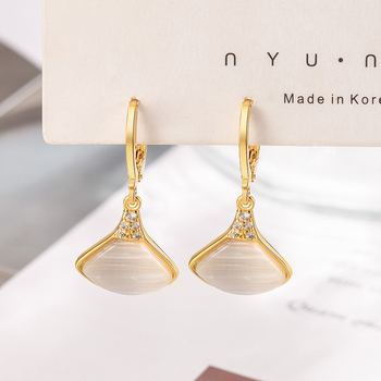 Cercei pentru femei, cupru, lux, finisaj diamantat, toamnă 2024