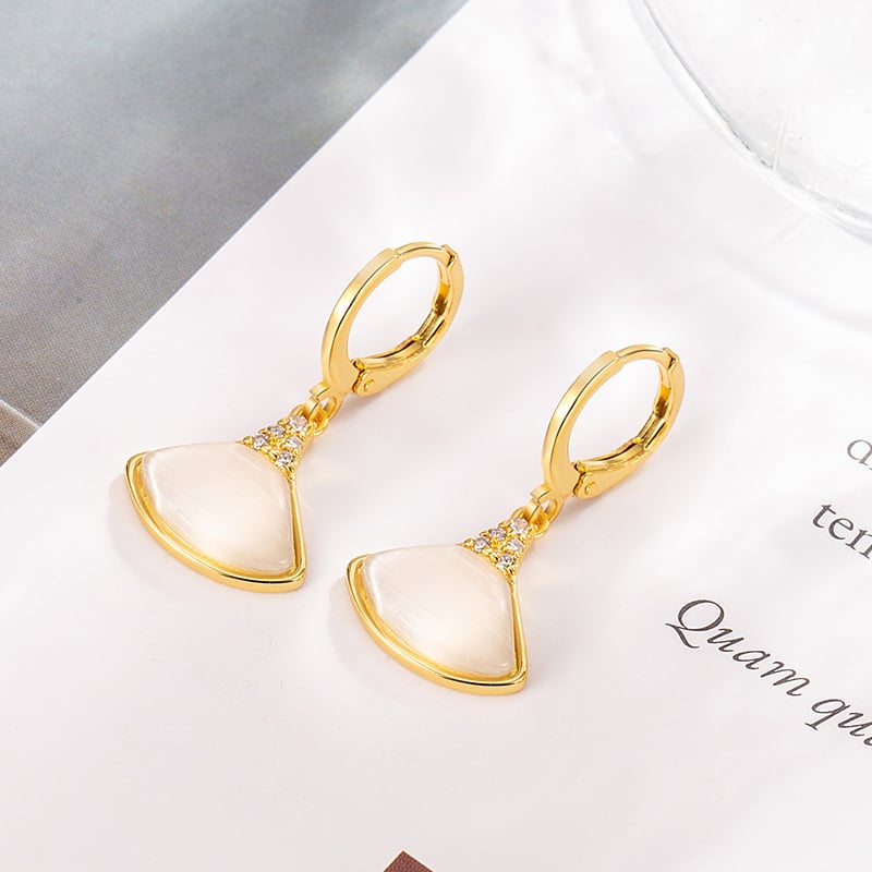 Cercei pentru femei, cupru, lux, finisaj diamantat, toamnă 2024