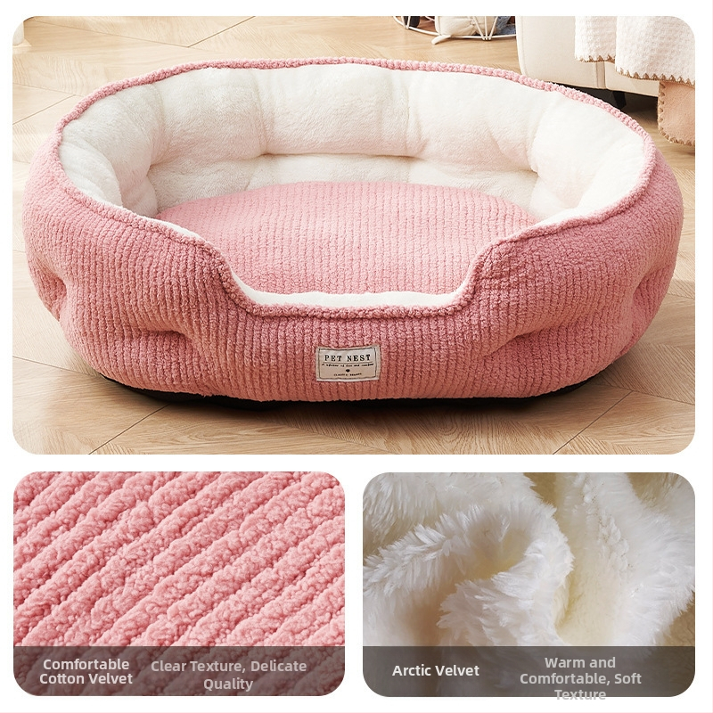 Pelíšok pre psy a mačky — flanel, pratelný, bez montáže, zimný teplý pelech