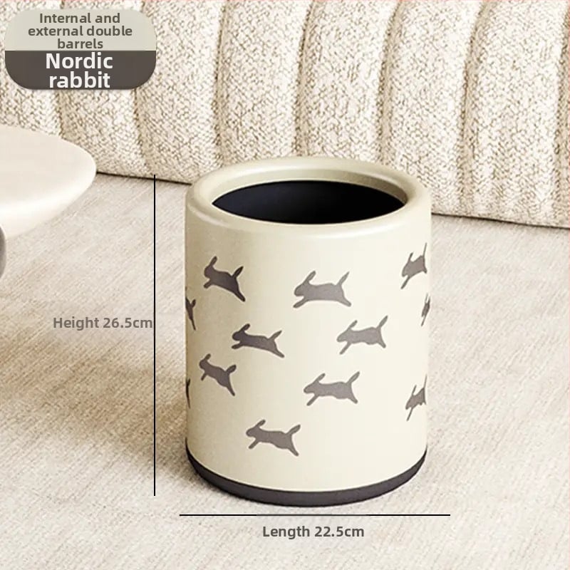 Nordic stiliaus šiukšlių dėžė, plastikinė, talpa >12L, namų naudojimui, be dangtelio