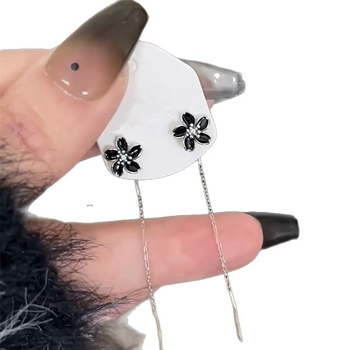 Cercei din cupru, formă de floare, placare electroplată, stil dulce