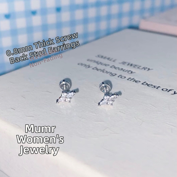 Náušnice: Kríž so zirkónom v tvare marquise, titanová oceľ, elektroplating, tyg