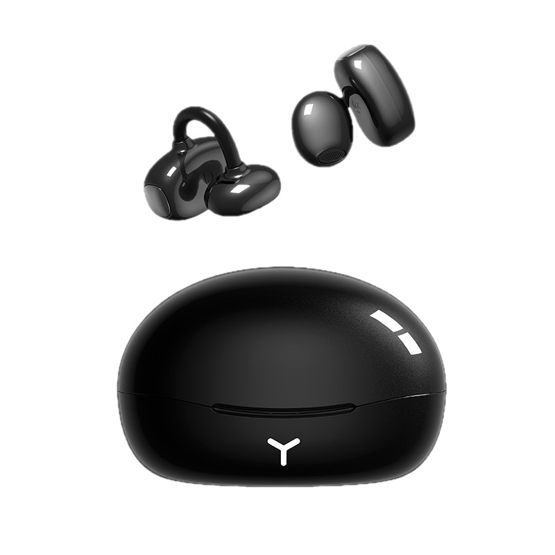 Cască Bluetooth cu clip pentru urechi, atingere dublă, traducere AI, cip Realtek, IPX7 rezistență la apă, autonomie peste 8 ore, stereo fără fir