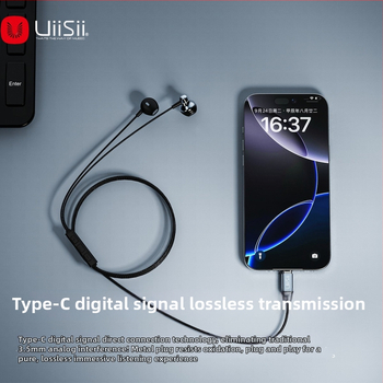 Type-C káblové slúchadlá, silný bas, kovový mikrofón, citlivosť 102 dB, dĺžka kábla 120 cm