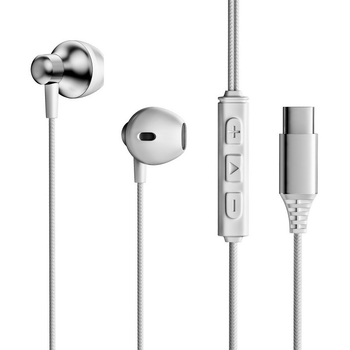 Type-C vezetékes fülhallgató, erőteljes mélybasszus, fém mikrofon, 102 dB érzékenység, 120 cm kábel