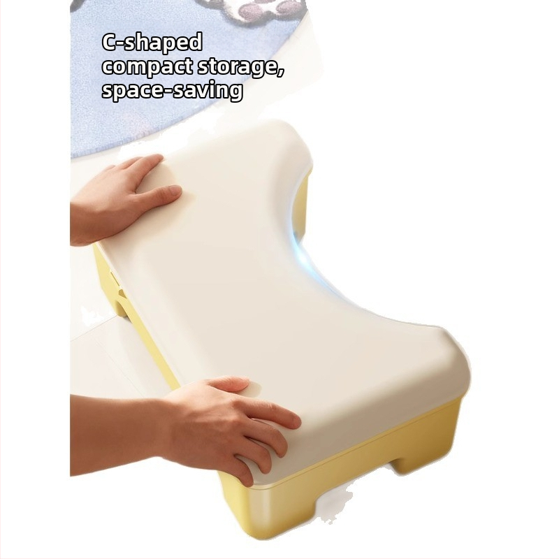 Qiaofeng plastmasas biezināta tualetes krēsla ar uzglabāšanas nodalījumu – neizplešama kāju balsts vannas istabai