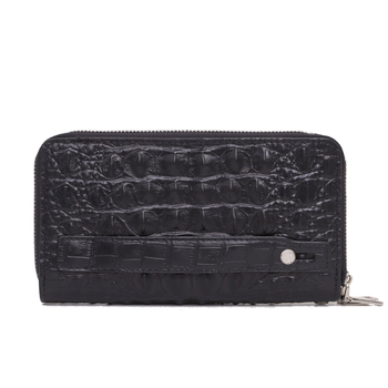 Μακρύ πορτοφόλι από γνήσιο δέρμα, Α’ στρώμα βοδινού δέρματος, μονόχρωμο, με πολλαπλά διαμερίσματα, αδιάβροχο