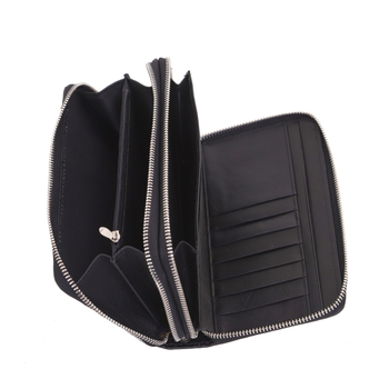 Μακρύ πορτοφόλι από γνήσιο δέρμα, Α’ στρώμα βοδινού δέρματος, μονόχρωμο, με πολλαπλά διαμερίσματα, αδιάβροχο