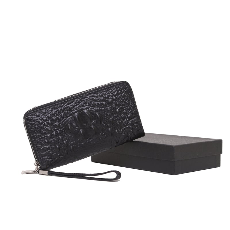 Μακρύ πορτοφόλι από γνήσιο δέρμα, Α’ στρώμα βοδινού δέρματος, μονόχρωμο, με πολλαπλά διαμερίσματα, αδιάβροχο