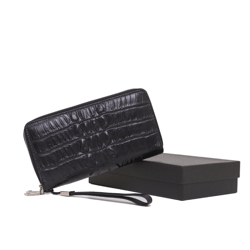 Μακρύ πορτοφόλι από γνήσιο δέρμα, Α’ στρώμα βοδινού δέρματος, μονόχρωμο, με πολλαπλά διαμερίσματα, αδιάβροχο