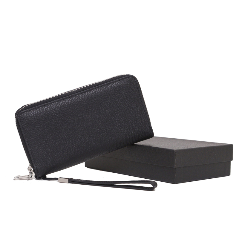 Μακρύ πορτοφόλι από γνήσιο δέρμα, Α’ στρώμα βοδινού δέρματος, μονόχρωμο, με πολλαπλά διαμερίσματα, αδιάβροχο