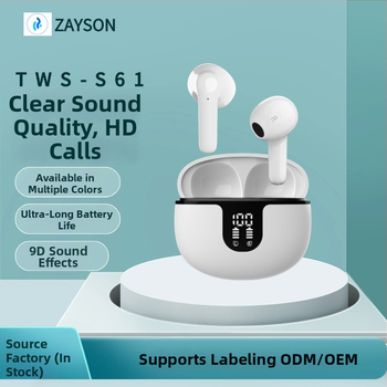 Zayson TWS Slúchadlá Bluetooth 5.3, HD digitálny displej, Potlačenie hluku, IPX5 odolnosť voči vode, 4–8 h výdrže batérie