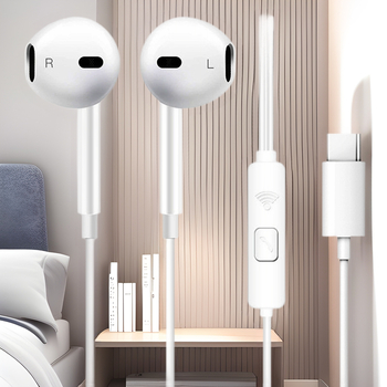 In-ear vezetékes Type-C headset mikrofonos, 1,2 m kábel