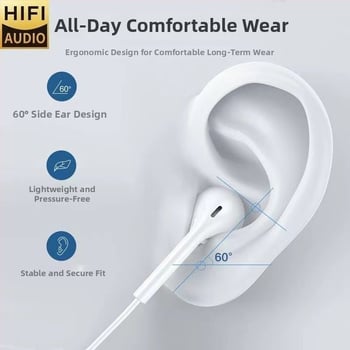 In-ear vedené Type-C slúchadlá s mikrofónom, kábel 1,2 m