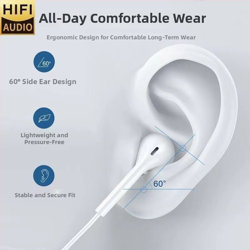 In-ear vedené Type-C slúchadlá s mikrofónom, kábel 1,2 m