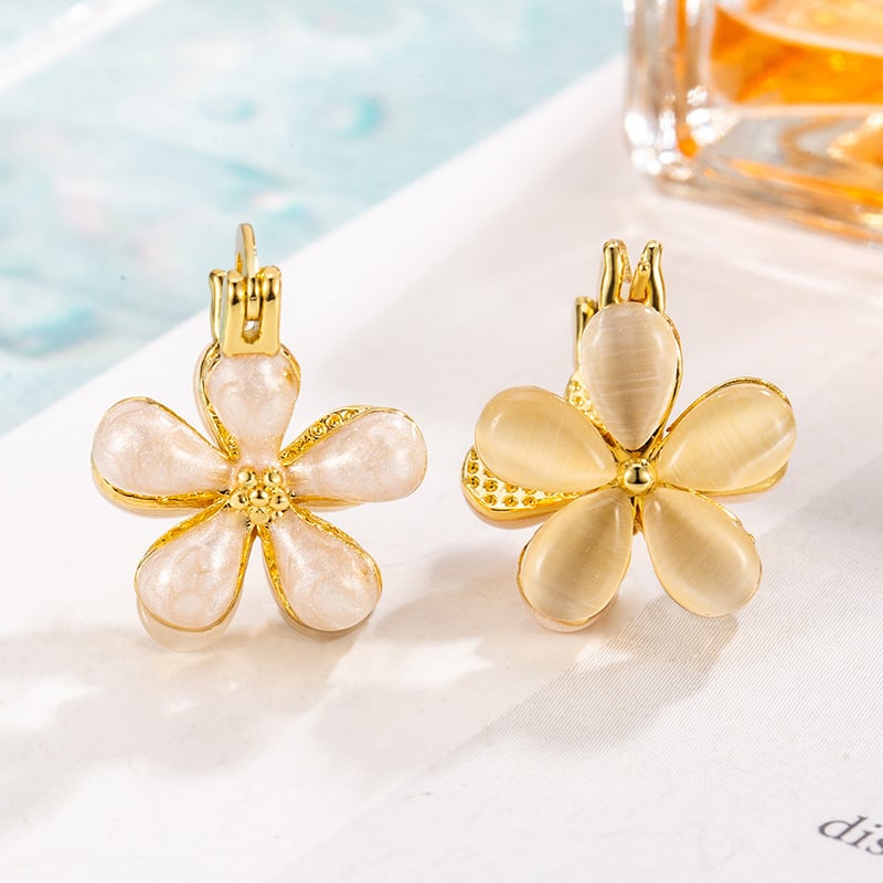 Náušnice z meďe, kvetinový dizajn, elektroplatované, pre ženy, pôvod Shantwei, Zima 2024