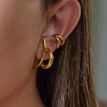 Обеци от неръждаема стомана, геометричен дизайн, марка Quiet, ретро стил, пускане: Пролет 2025