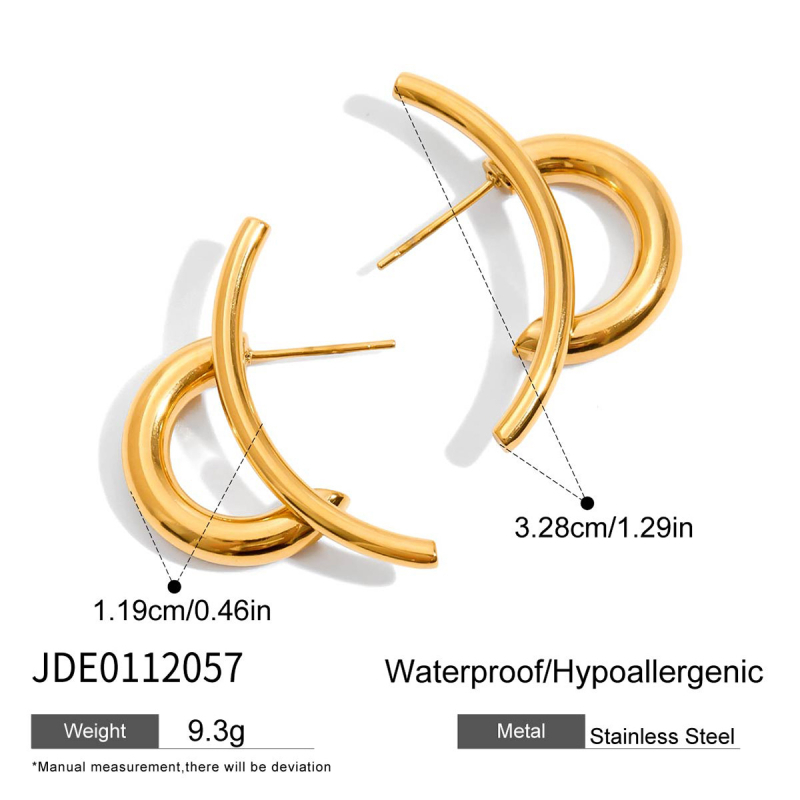 Обеци от неръждаема стомана, геометричен дизайн, марка Quiet, ретро стил, пускане: Пролет 2025
