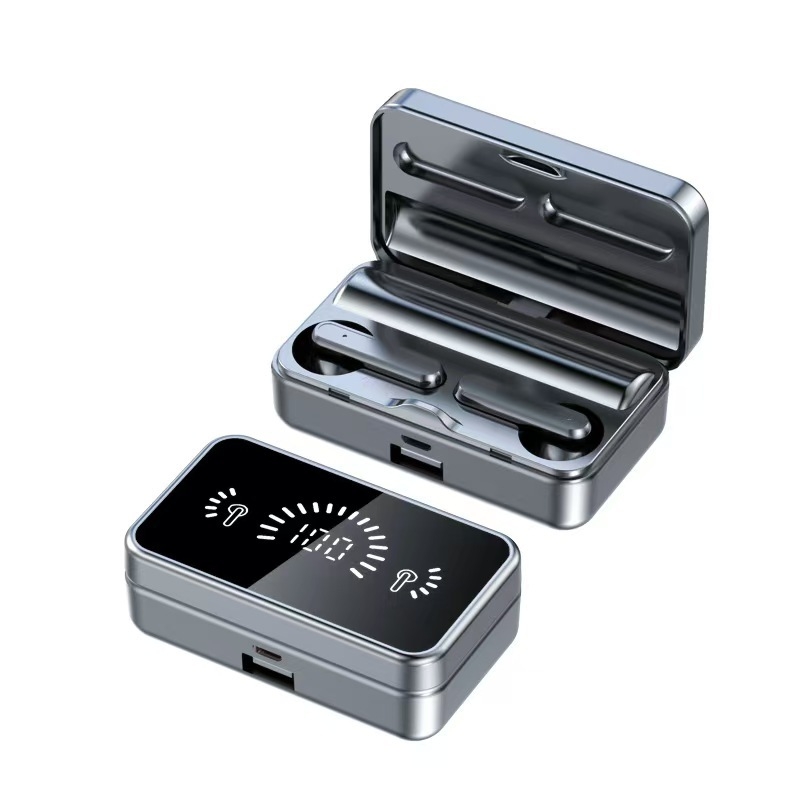 Căști Bluetooth S20 cu afișaj digital, anulare zgomot, Bluetooth 5.3, rază de 10 m