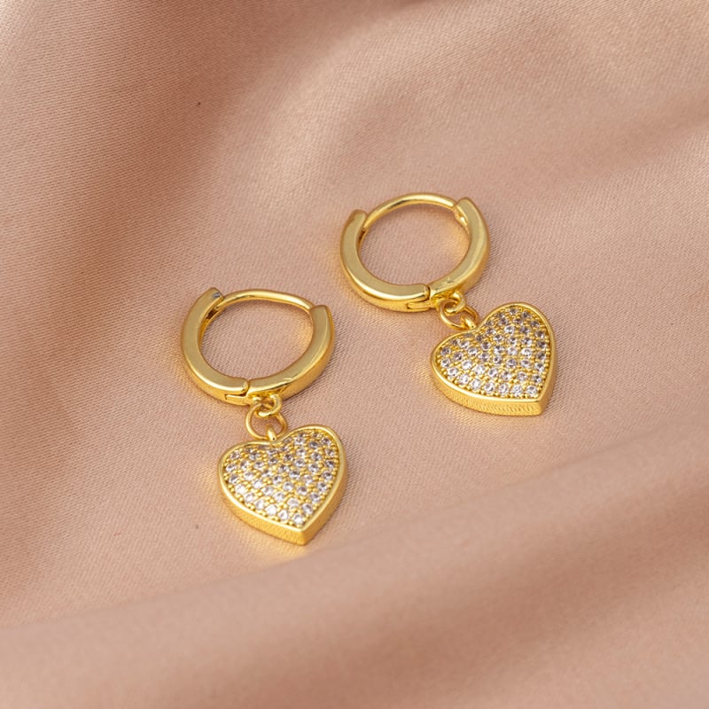 Náušnice srdcového tvaru z meďe, špendlíky na uši zo striebra 925, elektroplatina, luxusný štýl