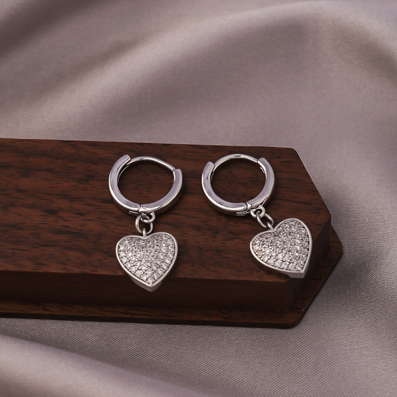 Náušnice srdcového tvaru z meďe, špendlíky na uši zo striebra 925, elektroplatina, luxusný štýl
