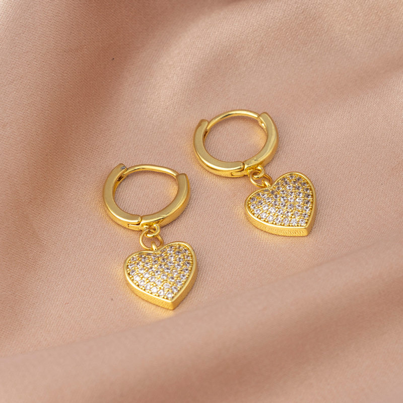 Náušnice srdcového tvaru z meďe, špendlíky na uši zo striebra 925, elektroplatina, luxusný štýl