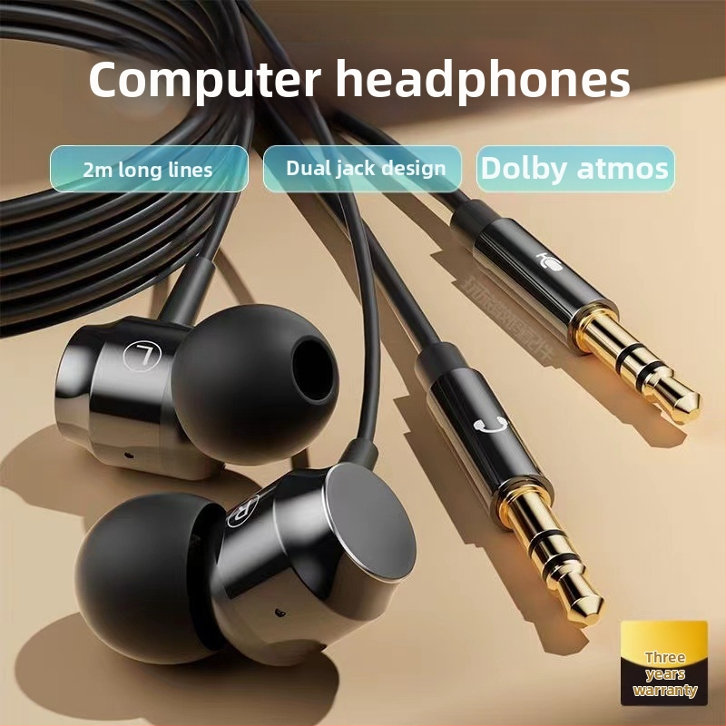 PC in-ear slúchadlá, model S5, dynamický reproduktor, kábel 2–3 m, citlivosť 106 dB