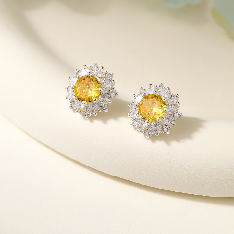 Weidni náušnice s tvarem kvetu, pozlátená meď a 925 strieborná ihla, ľahký luxusný štýl