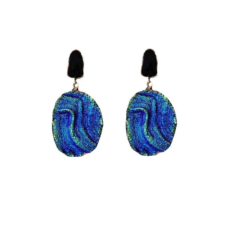 Geometrické náušnice z akrylu od značky Jiao bang, ražený povrch (Materiál: akryl; Štýl: Geometrický; Spracovanie: razenie; Značka: Jiao bang) jar 2025 premiéra