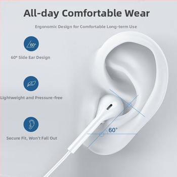 In-ear slúchadlá s káblovým Type-C, Android kompatibilné, pohyblivý vinutový ovládač, univerzálna kompatibilita
