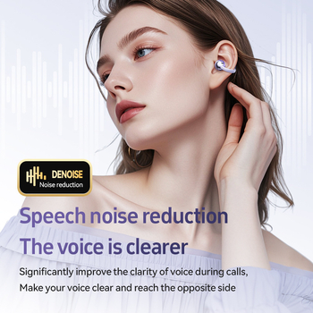 Bezdrôtové klipsové slúchadlá s kostným vedením zvuku, True Wireless Bluetooth, BT 5.4, dosah 10 m, vodeodolné, výdrž batérie 4–8 h