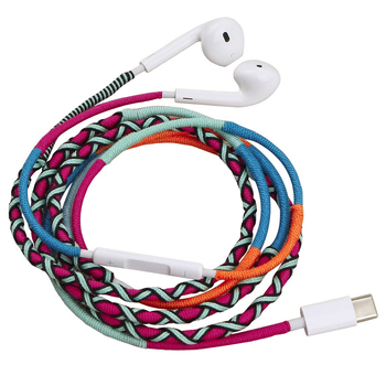 Type-C vezetékes fejhallgató mikrofon-nal, fonott 1,2 m kábel, 3,5 mm csatlakozó, impedancia 32 Ω, frekvencia-tartomány 20–20 kHz