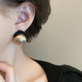 Maillard náušnice s písmenami zo zliatiny, elektroplatované, dizajn s písmenami/číslami/text, štýl Japonsko/Kórea, čerstvé a sladké