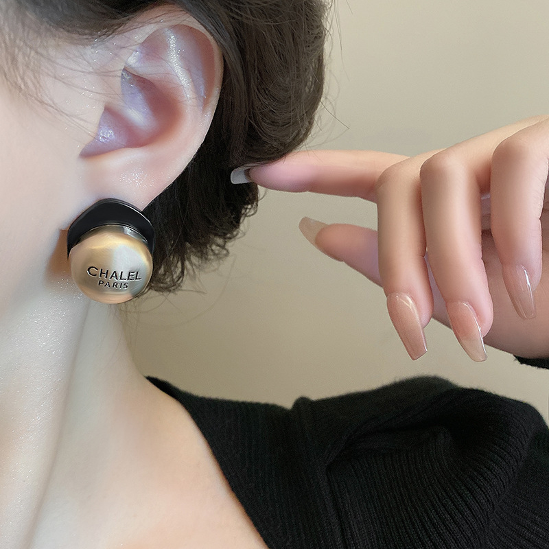 Maillard náušnice s písmenami zo zliatiny, elektroplatované, dizajn s písmenami/číslami/text, štýl Japonsko/Kórea, čerstvé a sladké