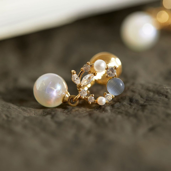 Dámske náušnice, květinový dizajn, základ zo zliatiny, elektroplating, 925 strieborné kolíky