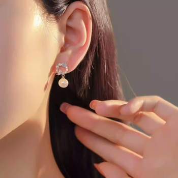 Dámske náušnice, květinový dizajn, základ zo zliatiny, elektroplating, 925 strieborné kolíky