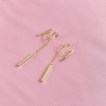 Медени клипси за ухо, геометричен дизайн, дамски Морі стил, електроплатиран