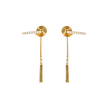 Медени клипси за ухо, геометричен дизайн, дамски Морі стил, електроплатиран