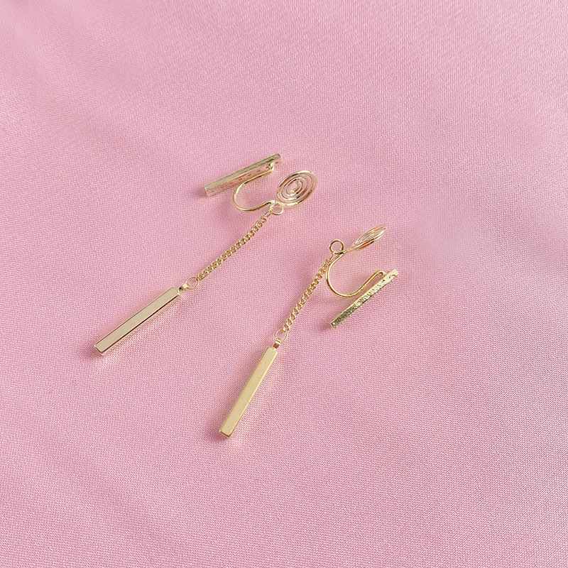 Медени клипси за ухо, геометричен дизайн, дамски Морі стил, електроплатиран