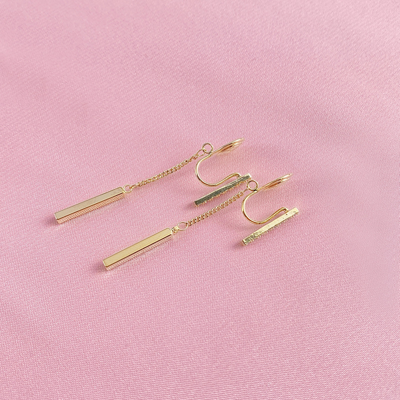 Медени клипси за ухо, геометричен дизайн, дамски Морі стил, електроплатиран