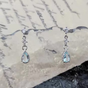 Visiace náušnice z medi, kapkovitý tvar, zirónové kamene, ins štýl (Materiál: meď; Tvar: kapkovitý; Technika: zirón; Štýl: ins)