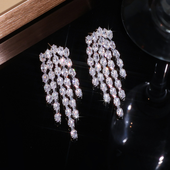 Náušnice – zirkón marquise, kapkovitý tvar, elektroplatňovanie, nerezová oceľ ihla, Jinxi