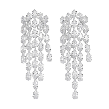 Náušnice – zirkón marquise, kapkovitý tvar, elektroplatňovanie, nerezová oceľ ihla, Jinxi