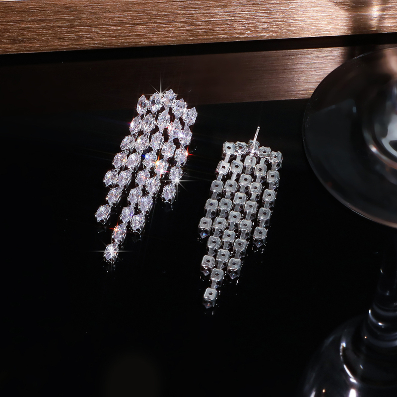 Náušnice – zirkón marquise, kapkovitý tvar, elektroplatňovanie, nerezová oceľ ihla, Jinxi