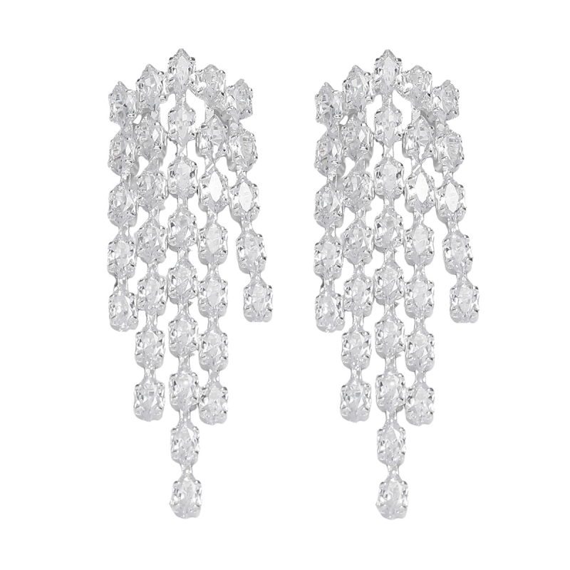 Náušnice – zirkón marquise, kapkovitý tvar, elektroplatňovanie, nerezová oceľ ihla, Jinxi